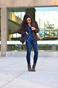 quilted jacket and flannel