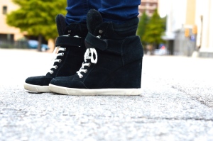 Black Wedge Sneakers