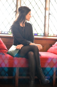 Black tights with ankle boots