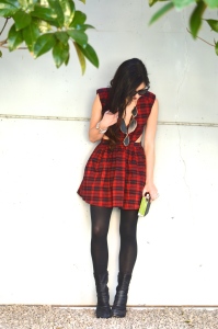 Plaid mini dress