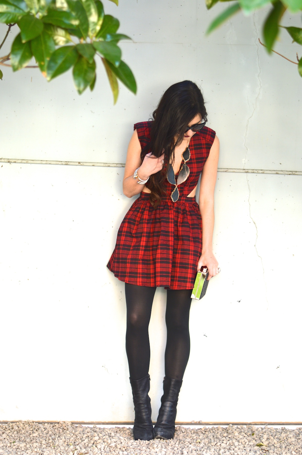 Plaid mini dress