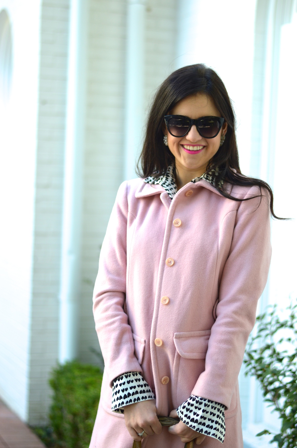 baby pink wool coat