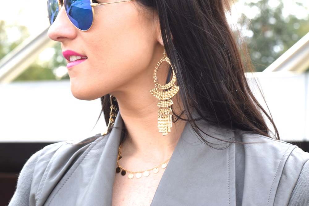 gold statement earring
