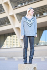 gray express sweater