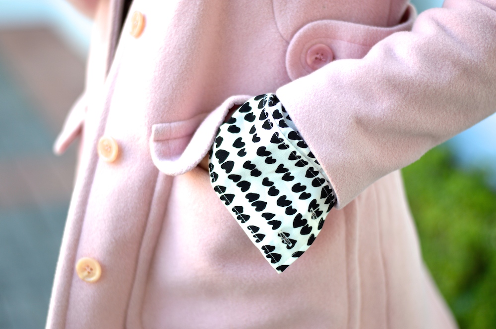 pink coat with blouse