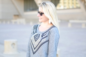 stud sweater and leather pants
