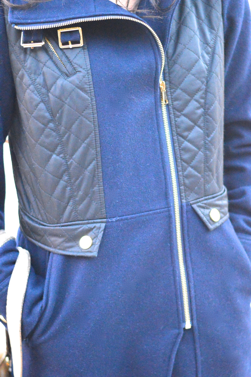 Leather and Navy Pea Coat