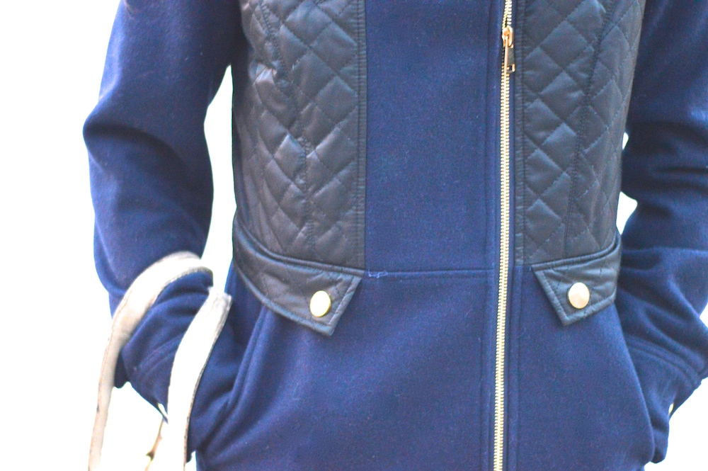 Navy and Black French Connection Coat