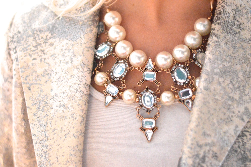 Pearl and Diamond Statement Necklace