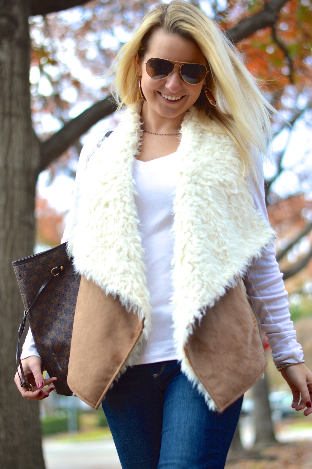 Shearling Vest Blogger