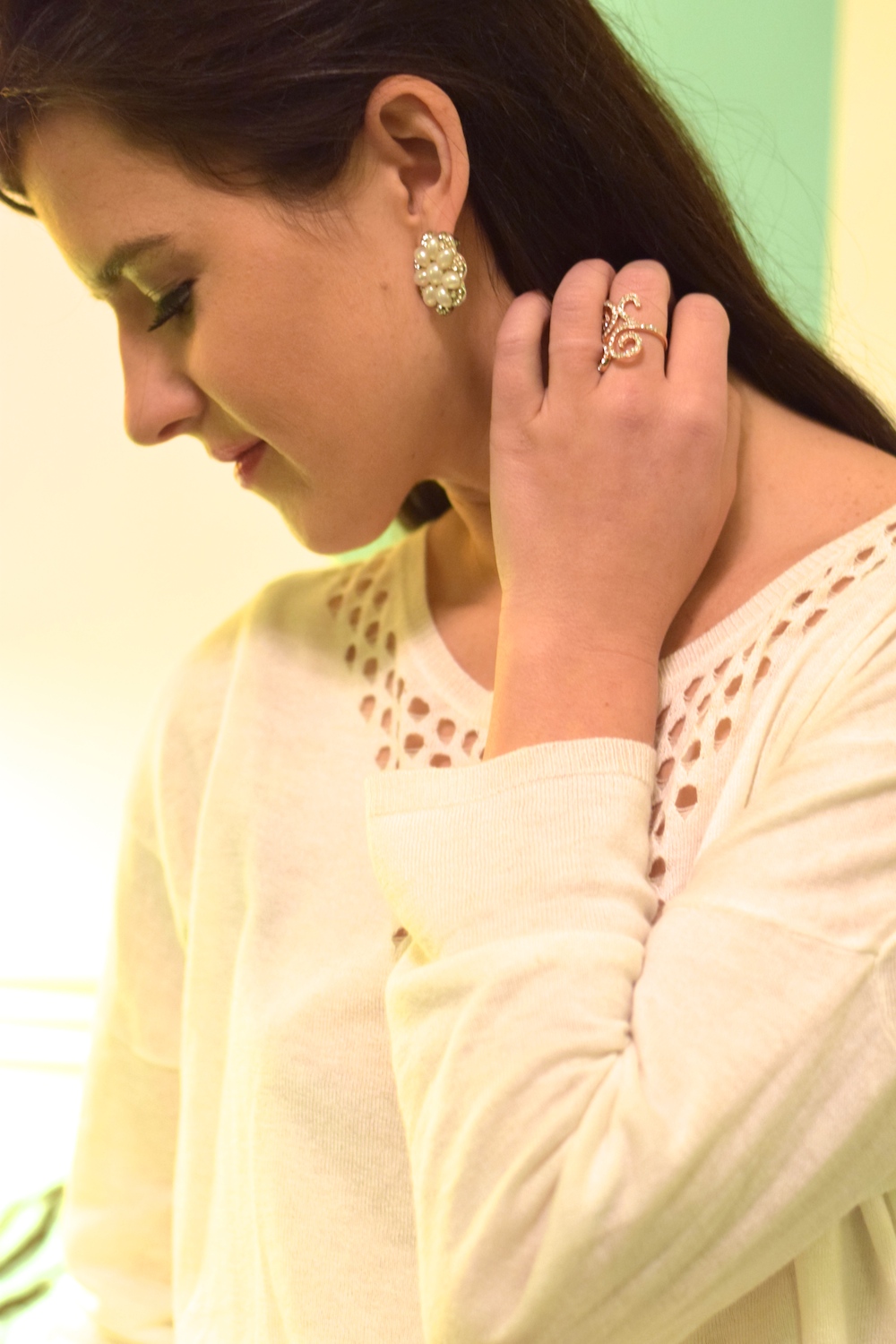 White Ella Moss sweater