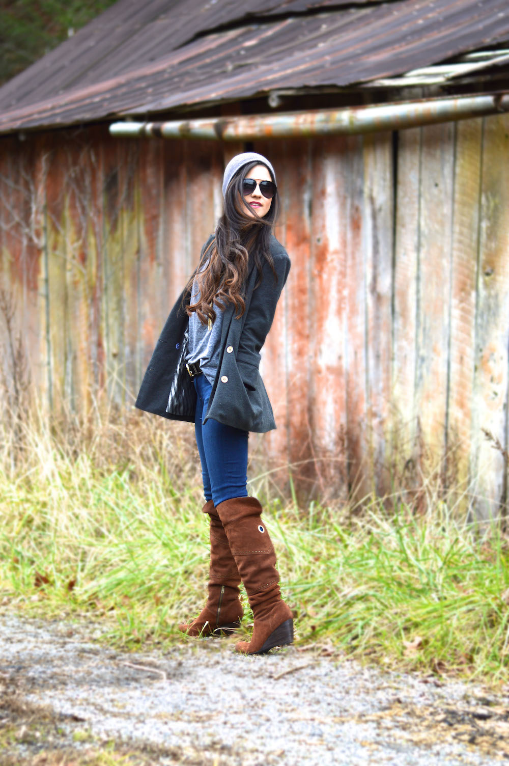 gray wool blazer style