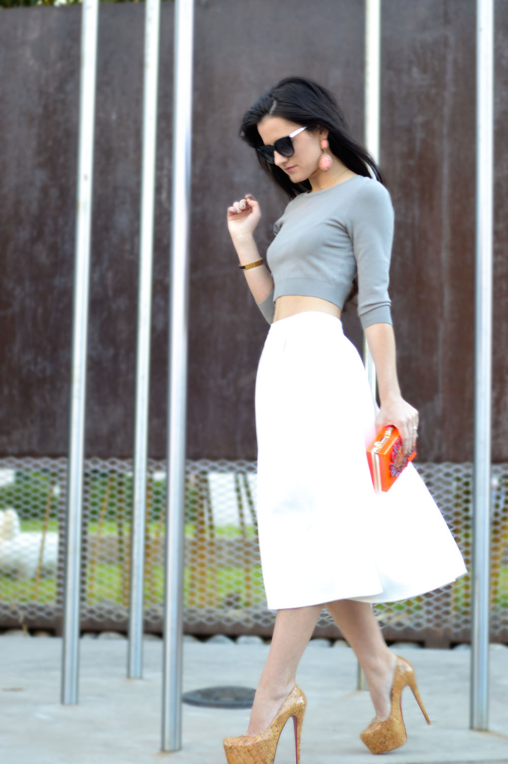 Cropped Sweater and Midi Skirt