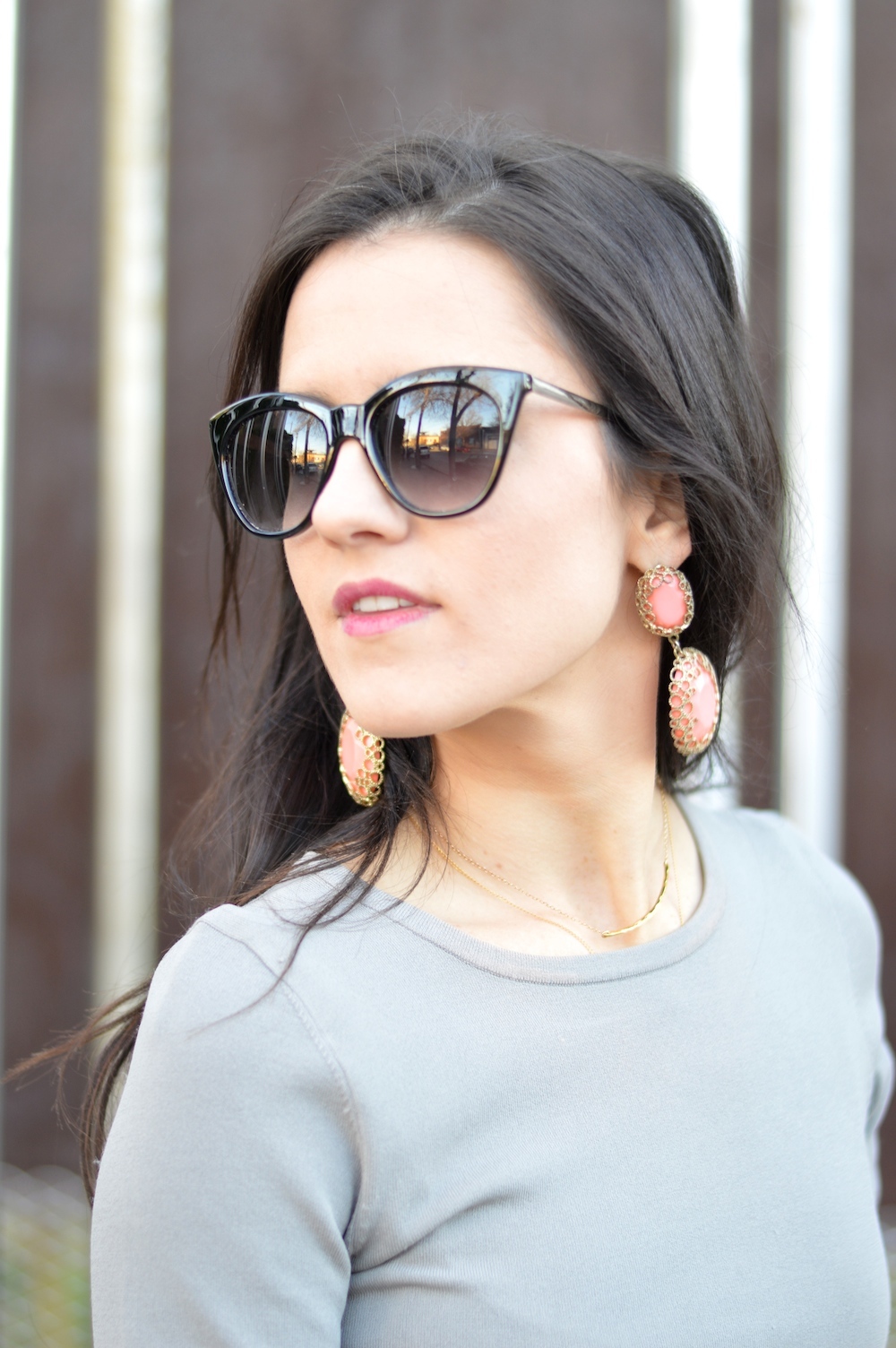 Peach Statement Earrings