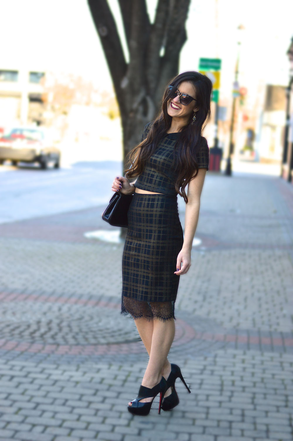 Plaid matching set