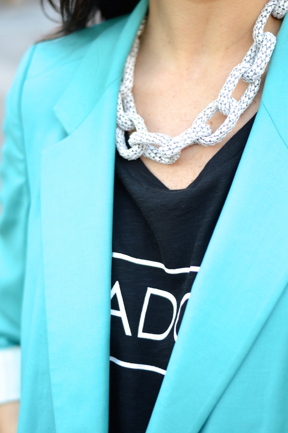 White Statement Chain Necklace