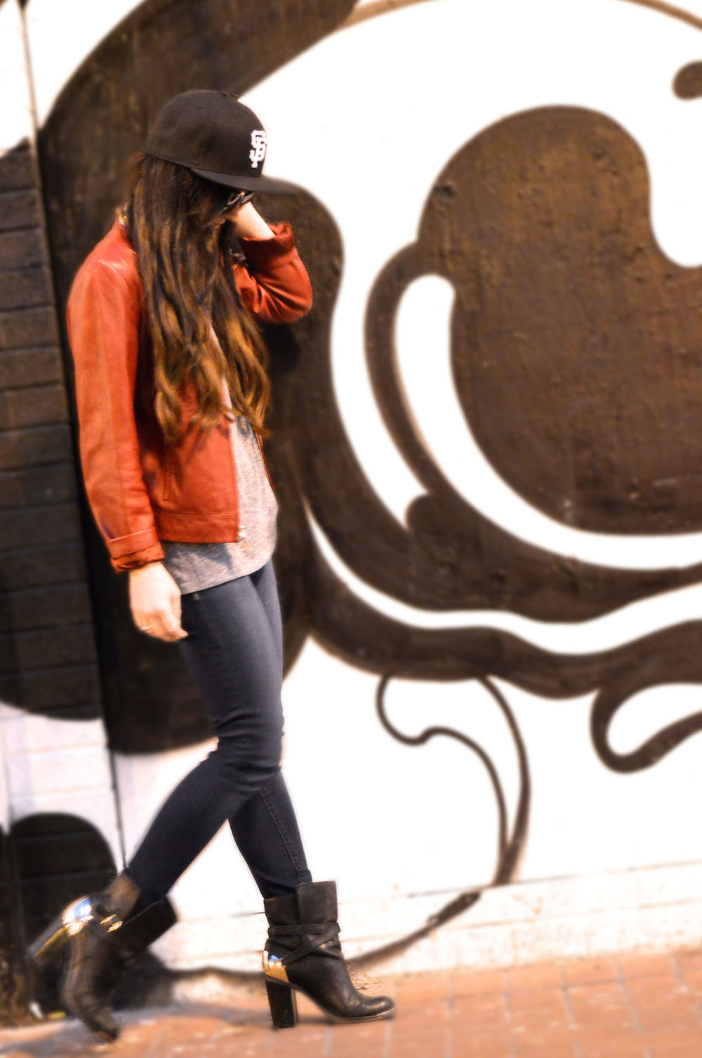 red leather jacket