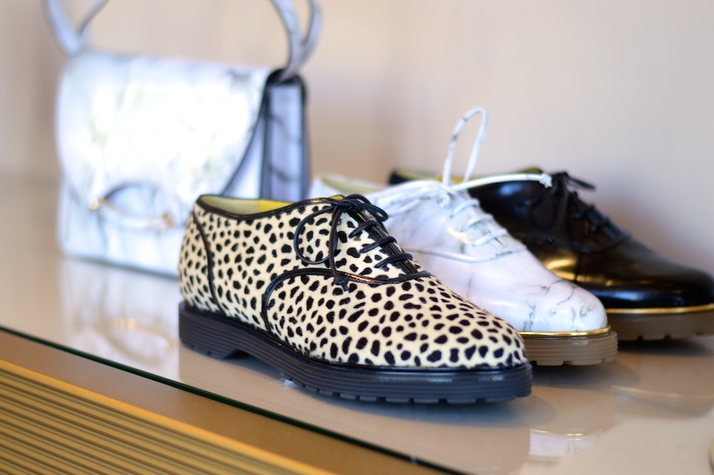 Charlotte Olympia Stefania Ponyskin Marble Polished Calfskin