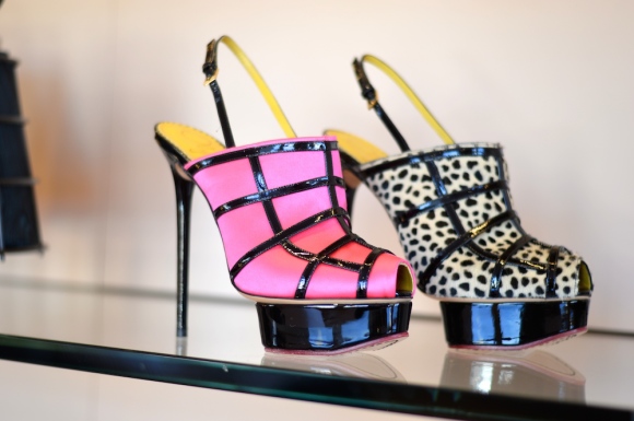 Charlotte Olympia Zsa Zsa Shocking pink ponyskin