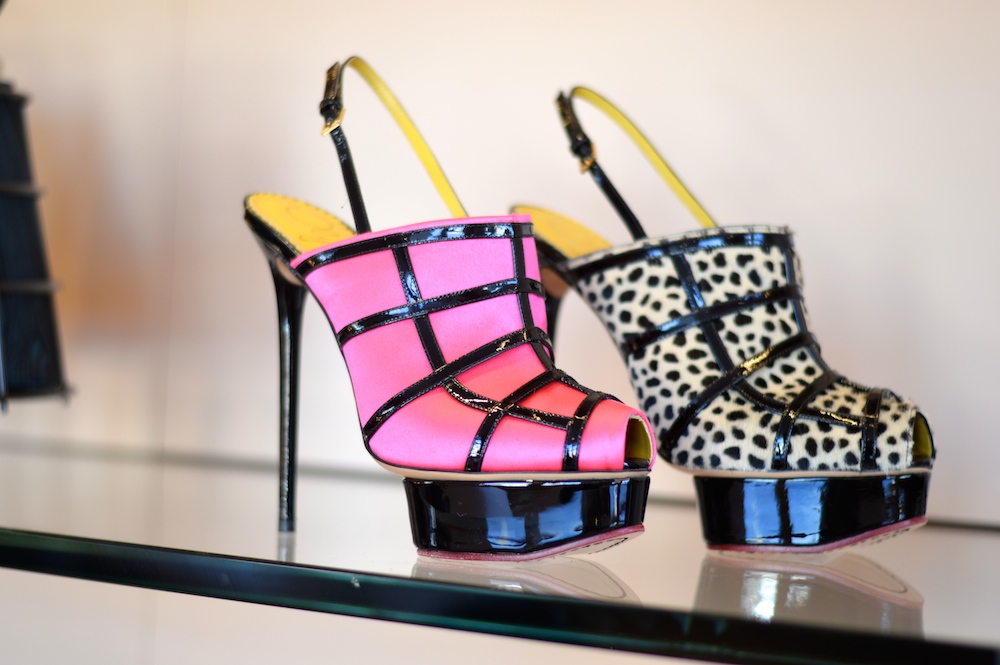Charlotte Olympia Zsa Zsa Shocking pink ponyskin