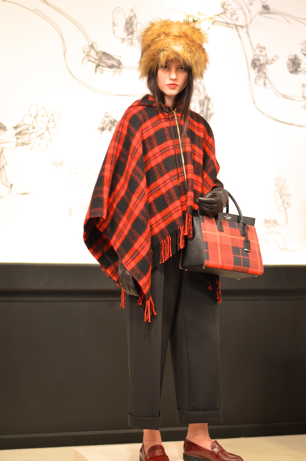 Kate Spade Fall 2015 Tartan Poncho