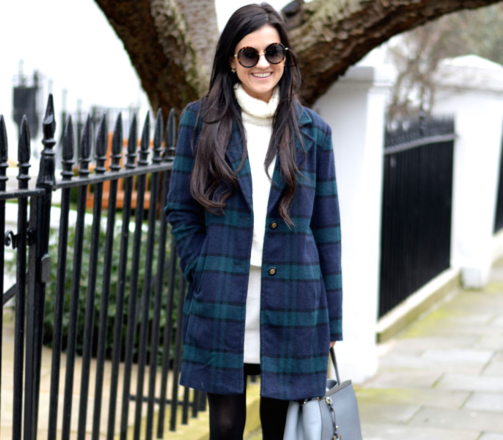 Plaid Green Pea Coat