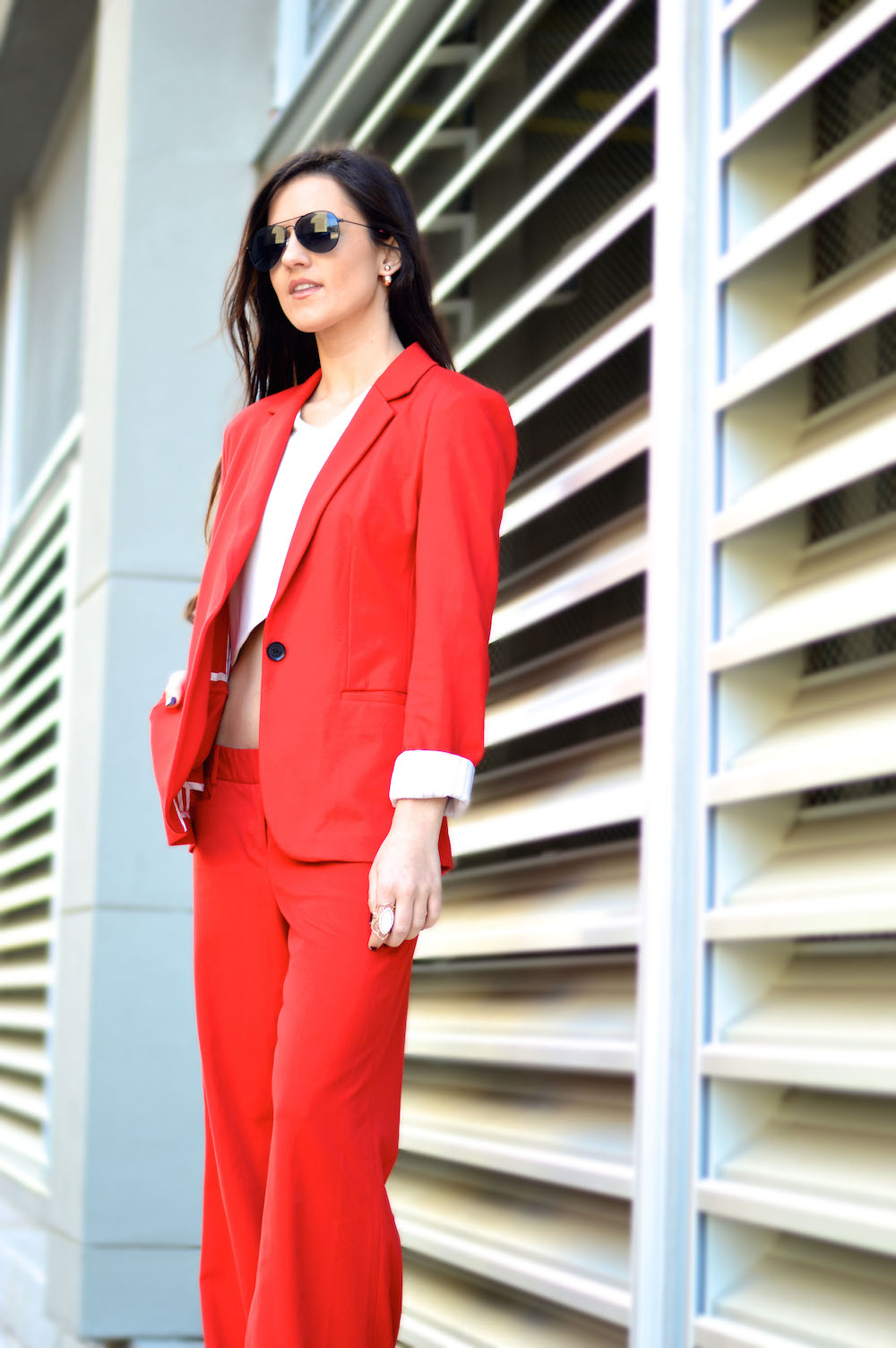 pant suit with crop top