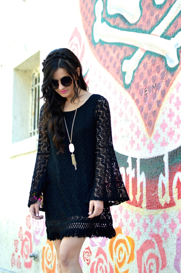 Boho Dress Flare Sleeves