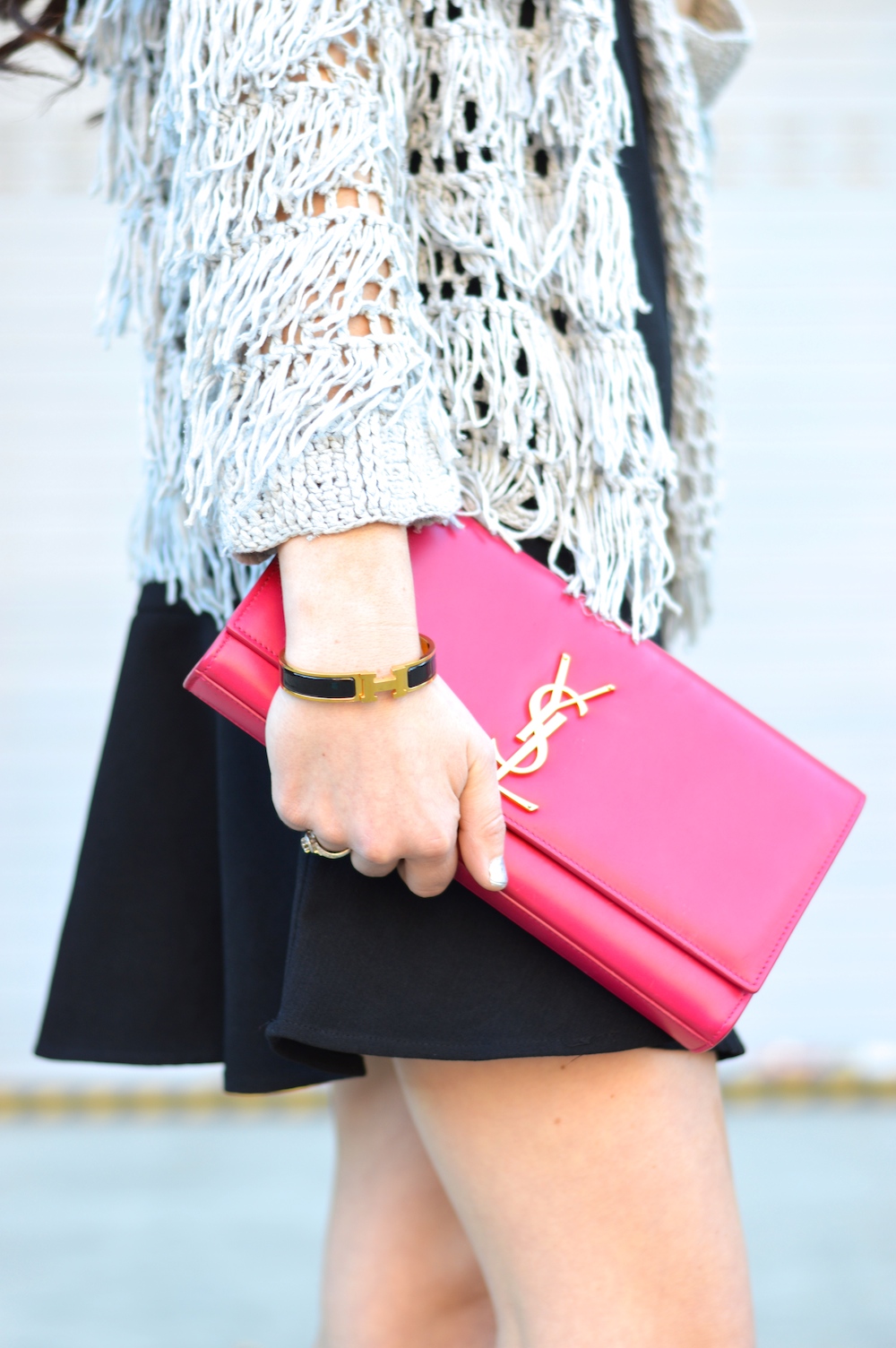 Pink YSL Clutch