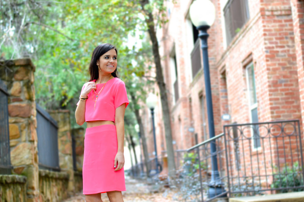 pencil skirt and crop top