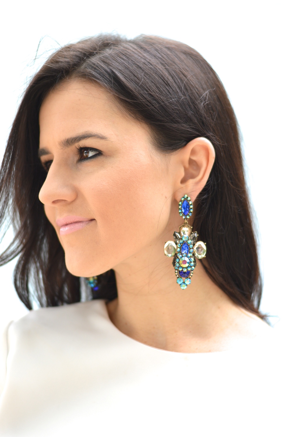 Blue Statement Earrings