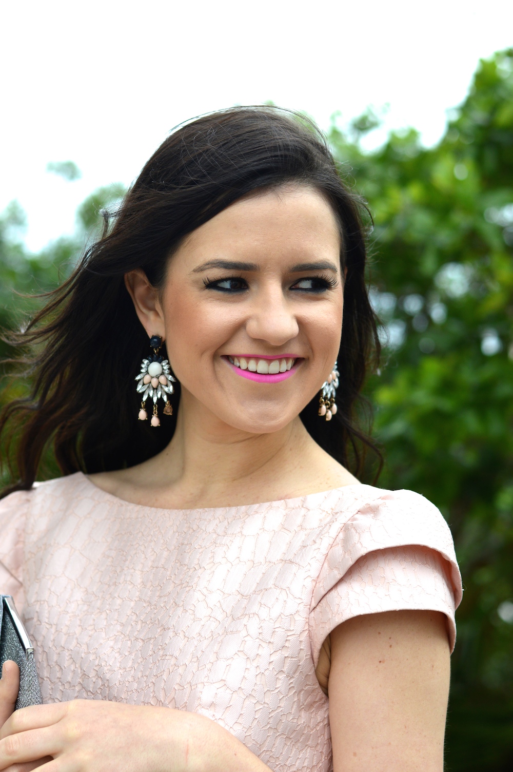 Blush and Marble Statement Earrings