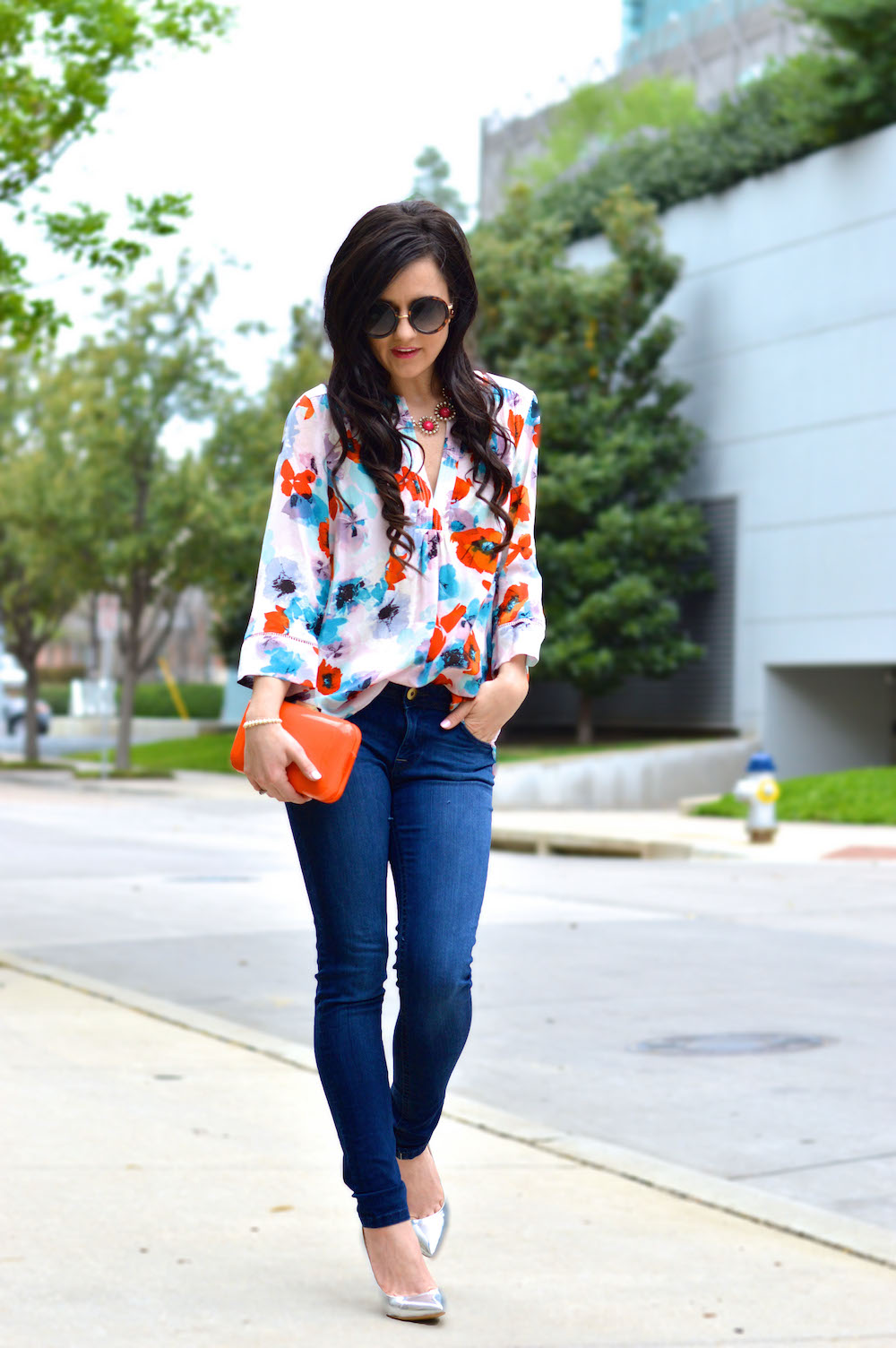 floral silk blouse 1