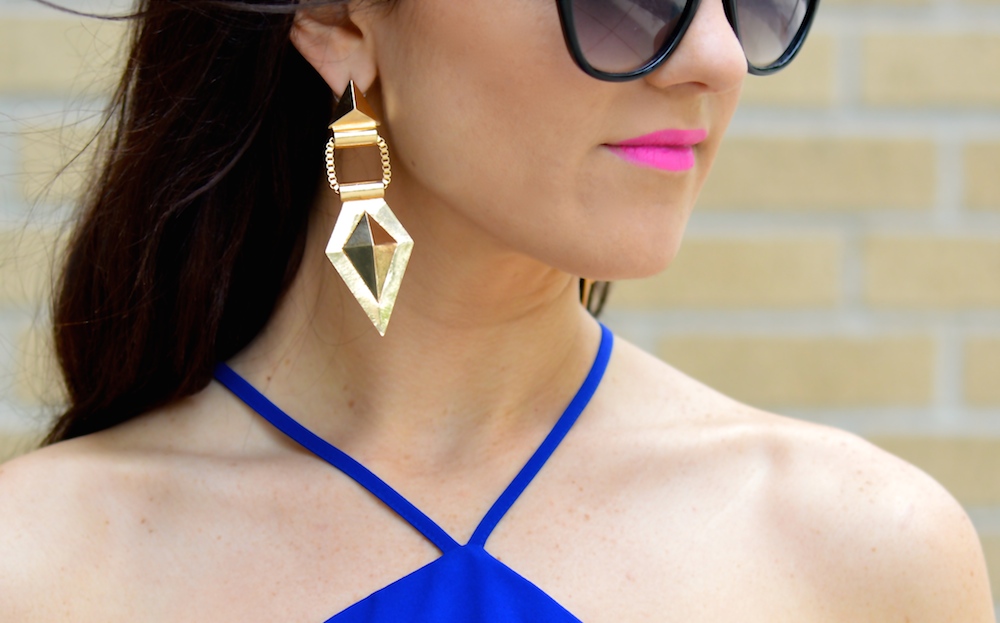 PosyFour Gold Geometric Earring