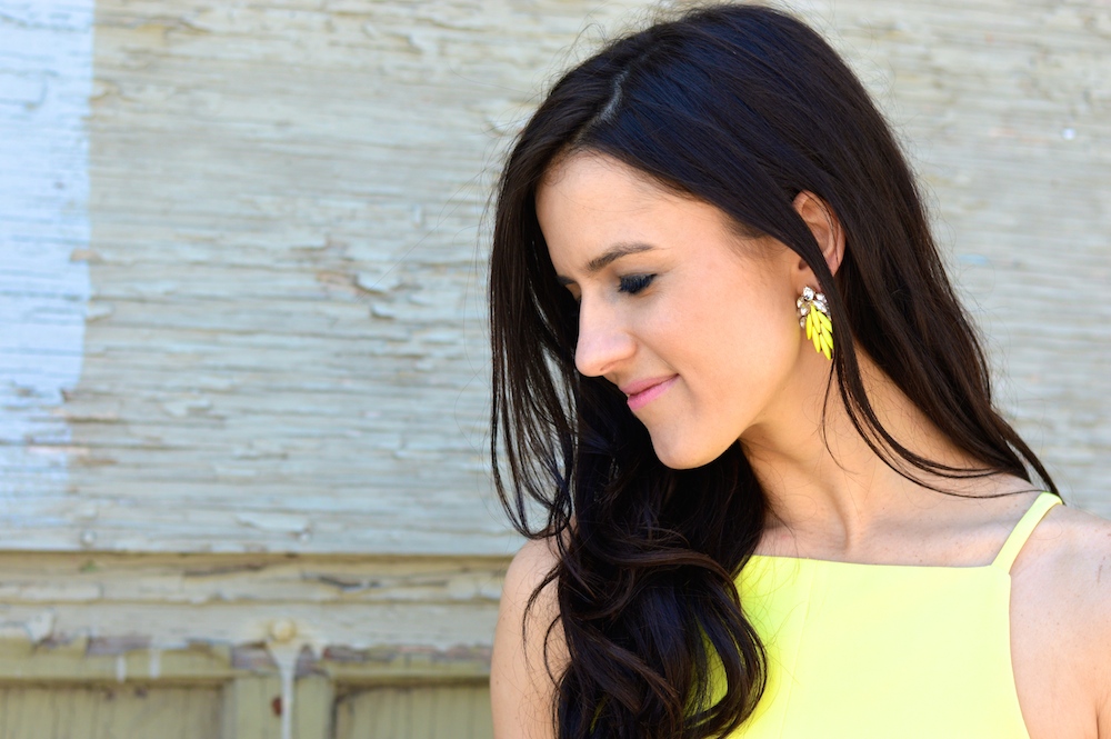 Yellow High Neck Dress