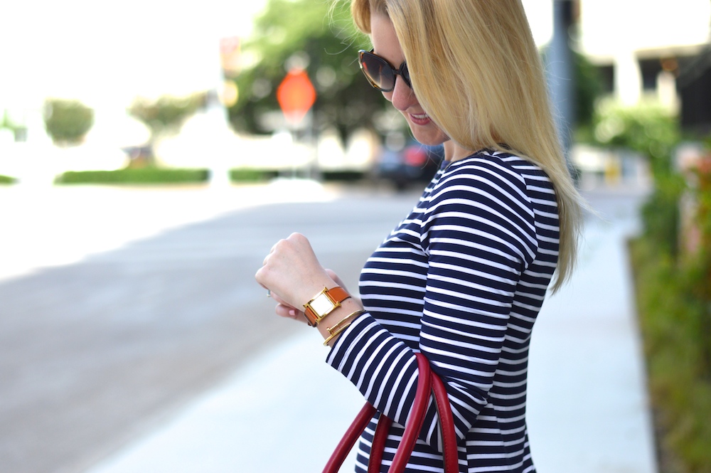 Blue and White Striped Dress