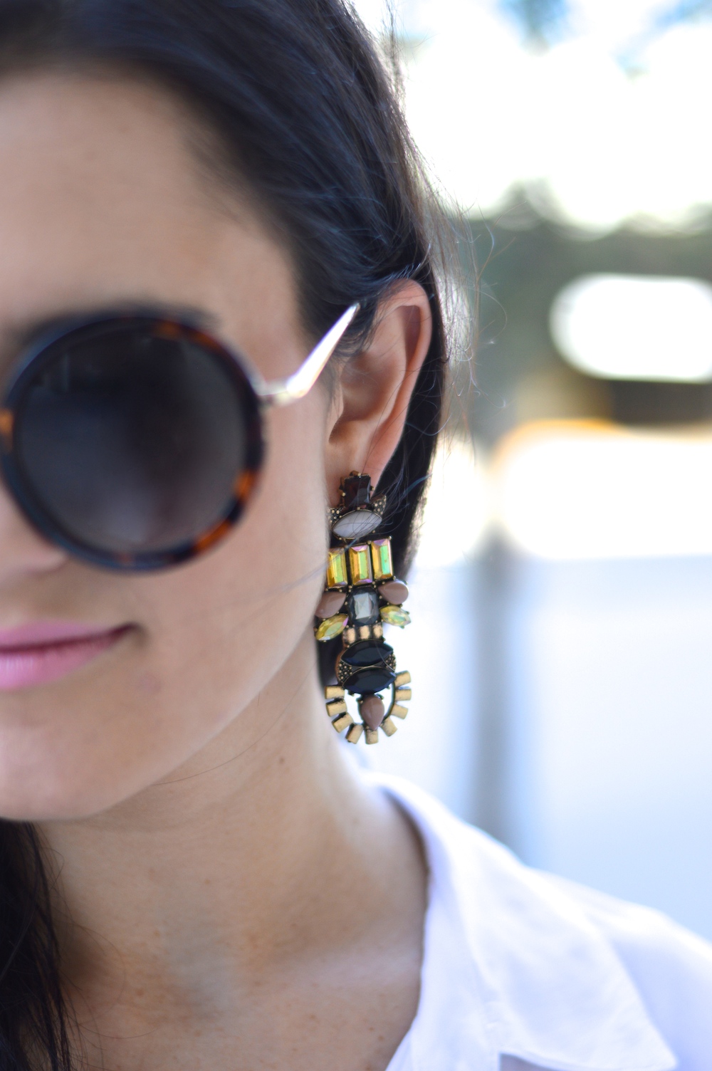 amber statement earrings