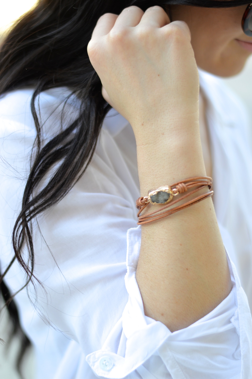 elle gray druzy bracelet