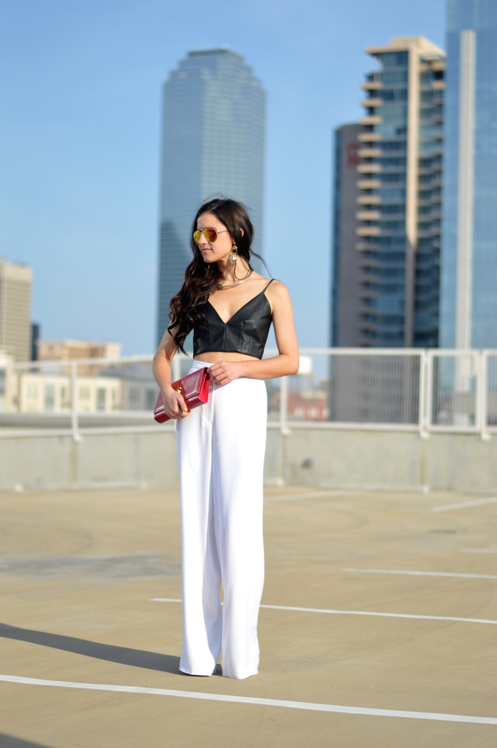 high waist white pants