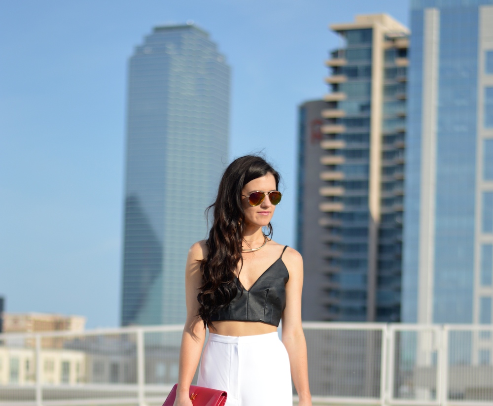 leather crop top