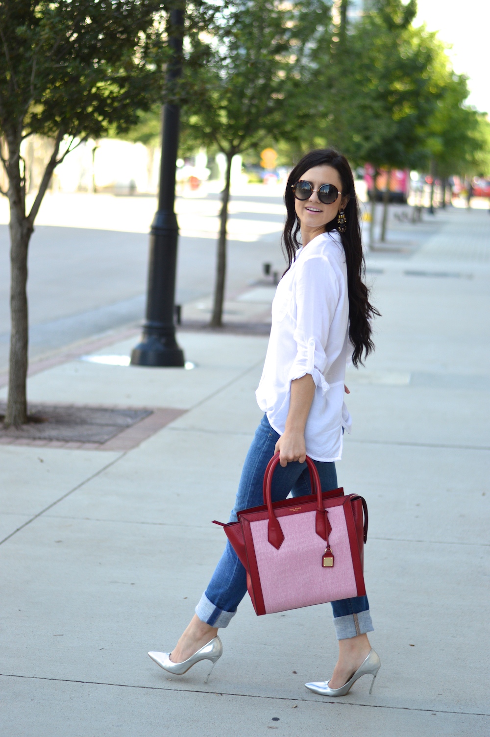 red handbag
