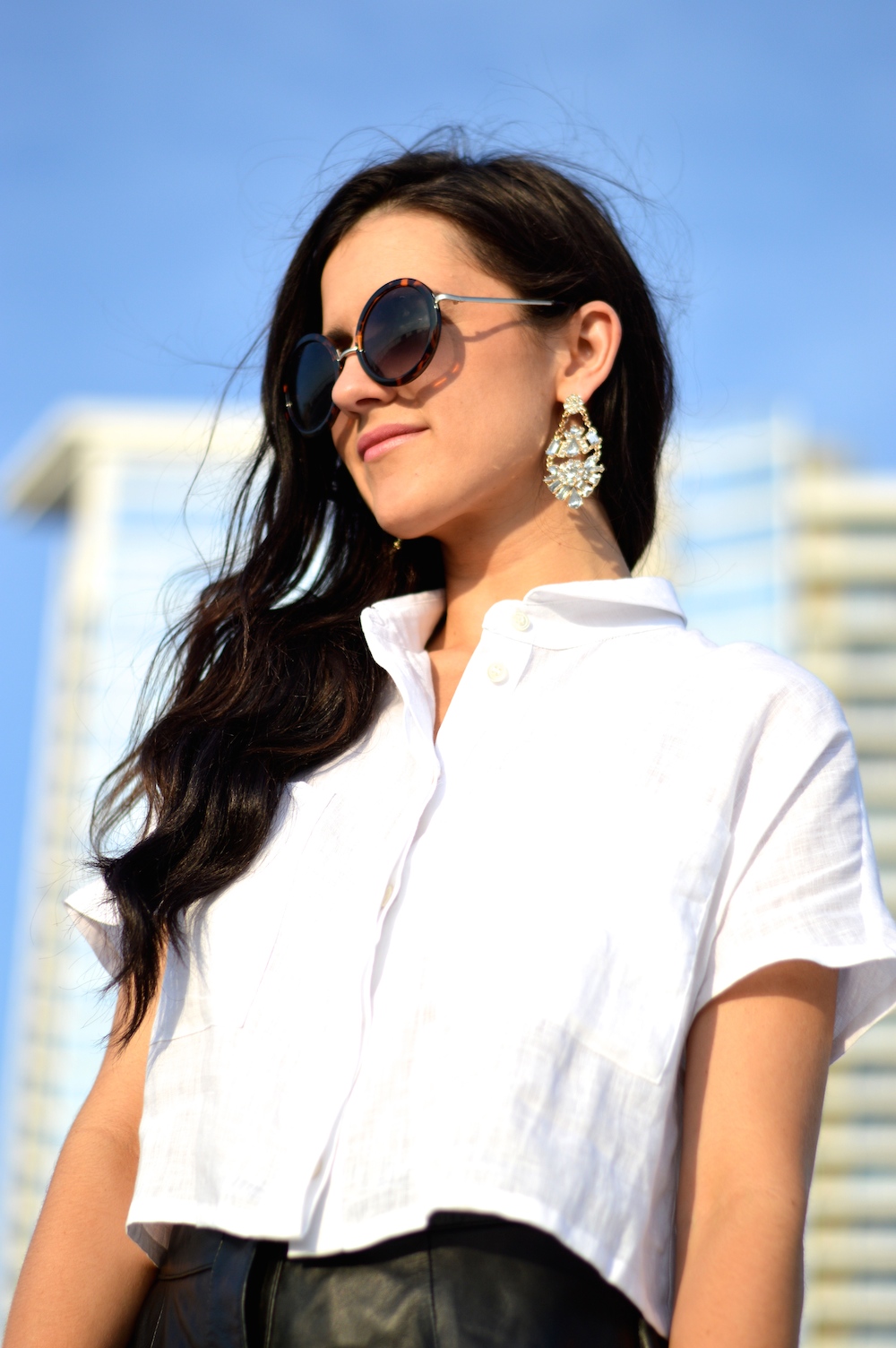 white crop blouse