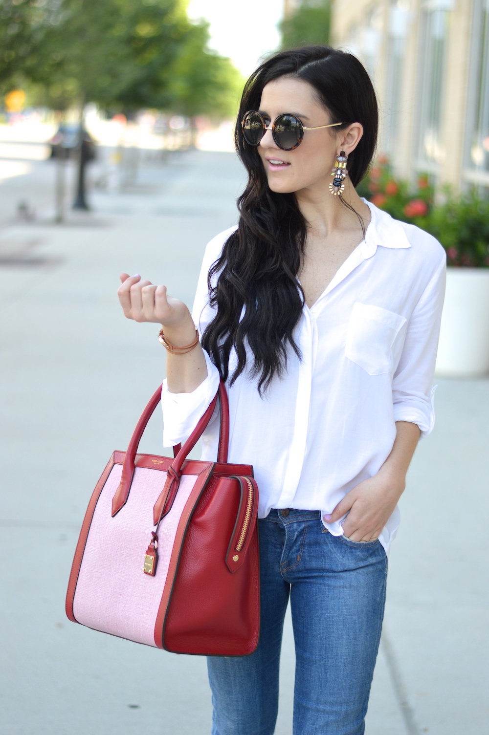 white top with jeans