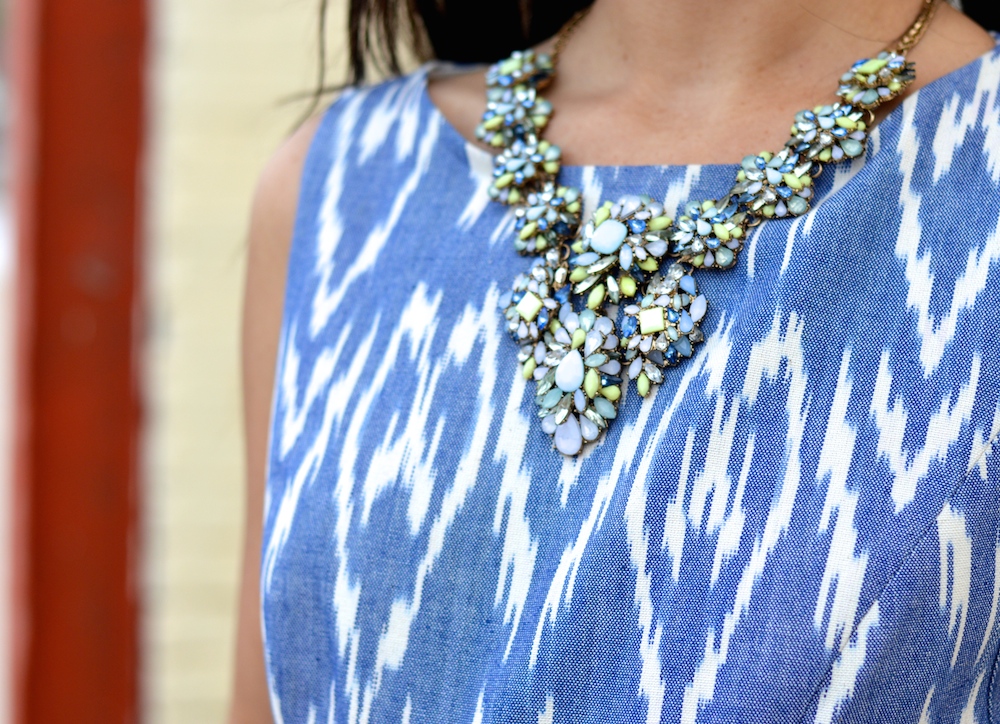 Blue and green statement necklace