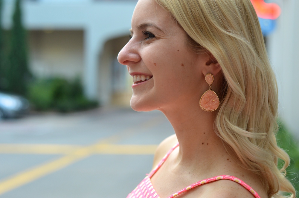 Elle Gray Blush Druzy Earrings