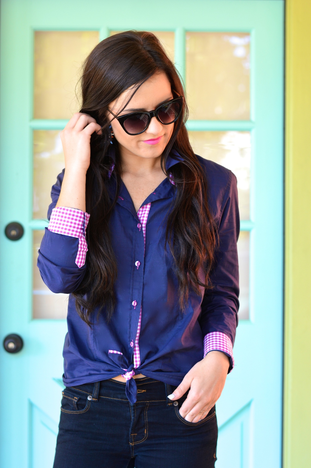 Koshieo Navy Blouse