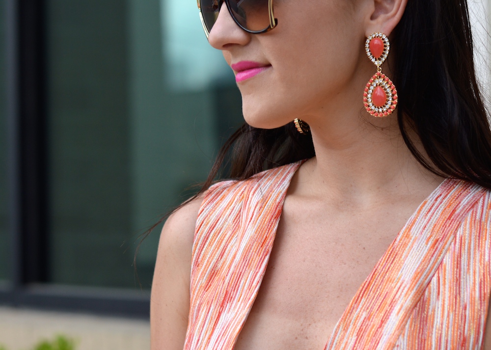 elle gray coral statement earrings