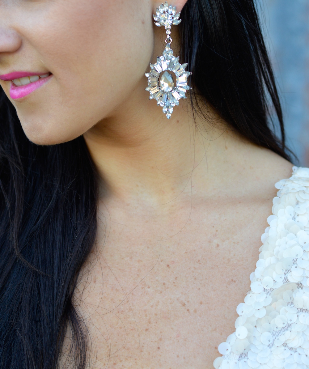 elle gray crystal earrings