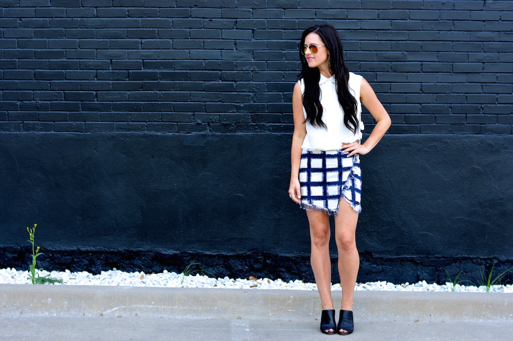 plaid asymetrical skirt