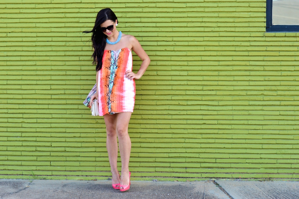 tropical mini dress
